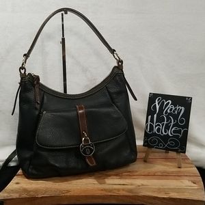 Dooney and Bourke Black Pebbled Leather Hobo